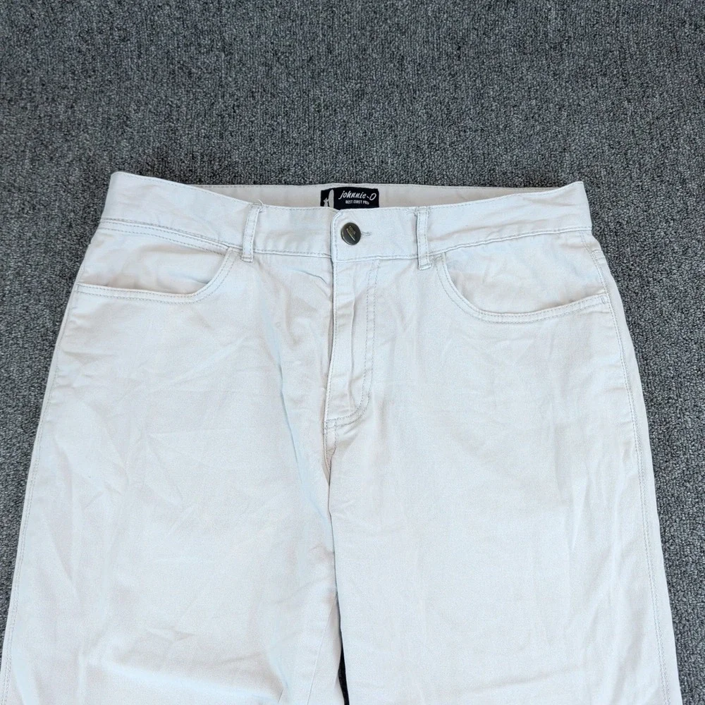 Johnnie-O West Coast Prep Mens 34x30 Light Gray Cotton Stretch 5 Pocket Pants